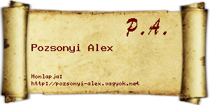 Pozsonyi Alex névjegykártya